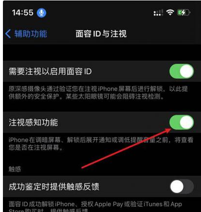 湘潭苹果14维修网点分享iPhone14注视感知功能有什么用 